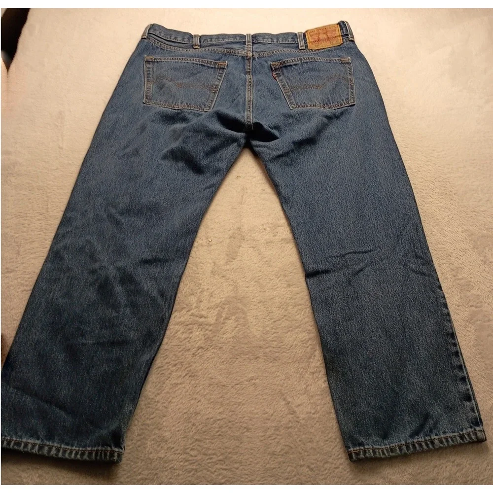 Levis 505 Regular Fit Straight Leg Jeans Men's Medium Wash Blue Denim Classic